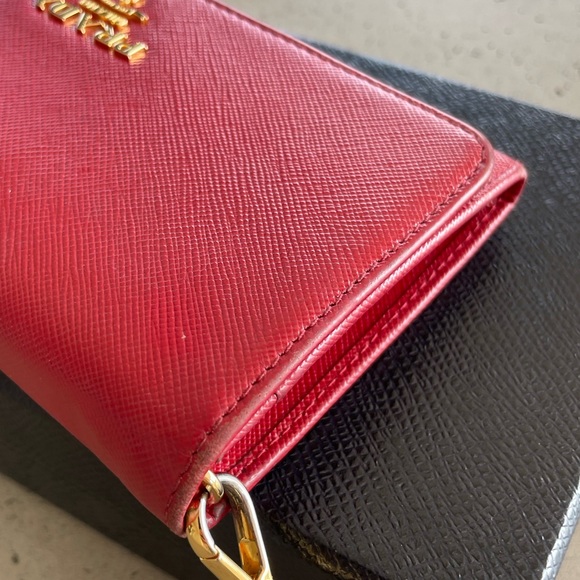 PRADA red saffiano wristlet - Picture 11 of 13